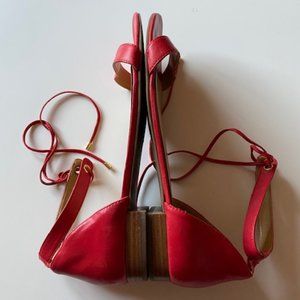 Red Ankle Strap Talbot Sandals Size 11
